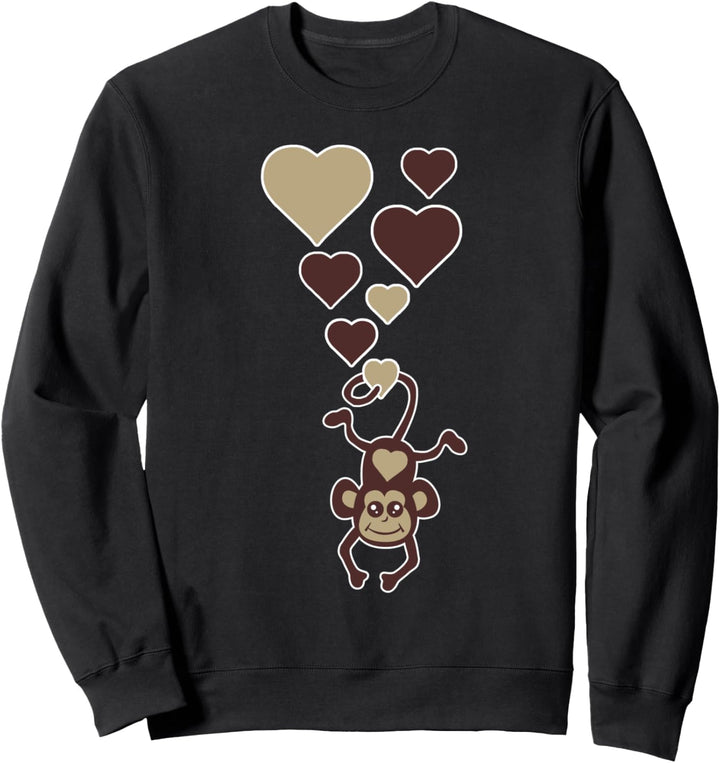 Netter Affe mit Herzen Sweatshirt