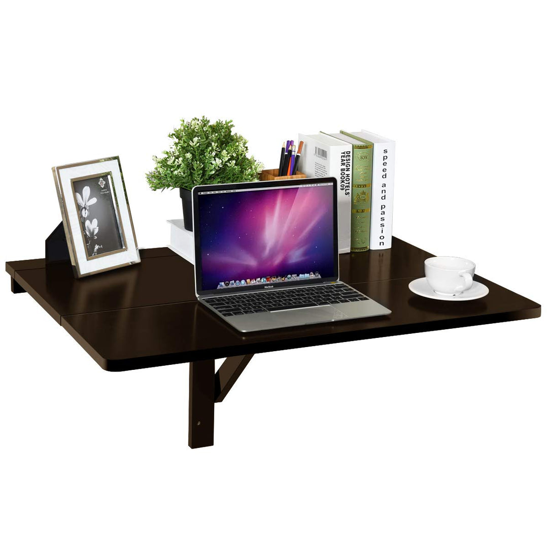 GIANTEX Wandklapptisch klein, Wandtisch Hängetisch Klappbar 80x60cm, Holz Klapptisch Esstisch Schrei