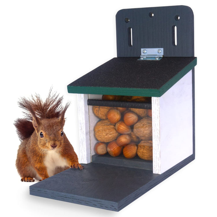 Holznager | Eichhörnchen Futterhaus wetterfest, sehr stabil und sicher | Handmade aus eigener Produk