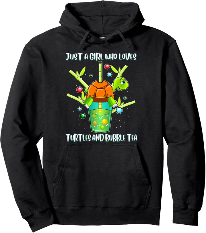 Boba Tea Kawaii Anime Nur Mädchen, das Schildkröten liebt Bubble Tea Pullover Hoodie