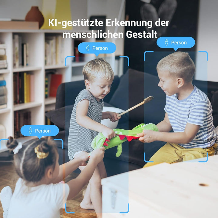 EZVIZ 2K WLAN Überwachungskamera Innen, 360° WLAN Kamera mit Personenerkennung, Auto Tracking und St