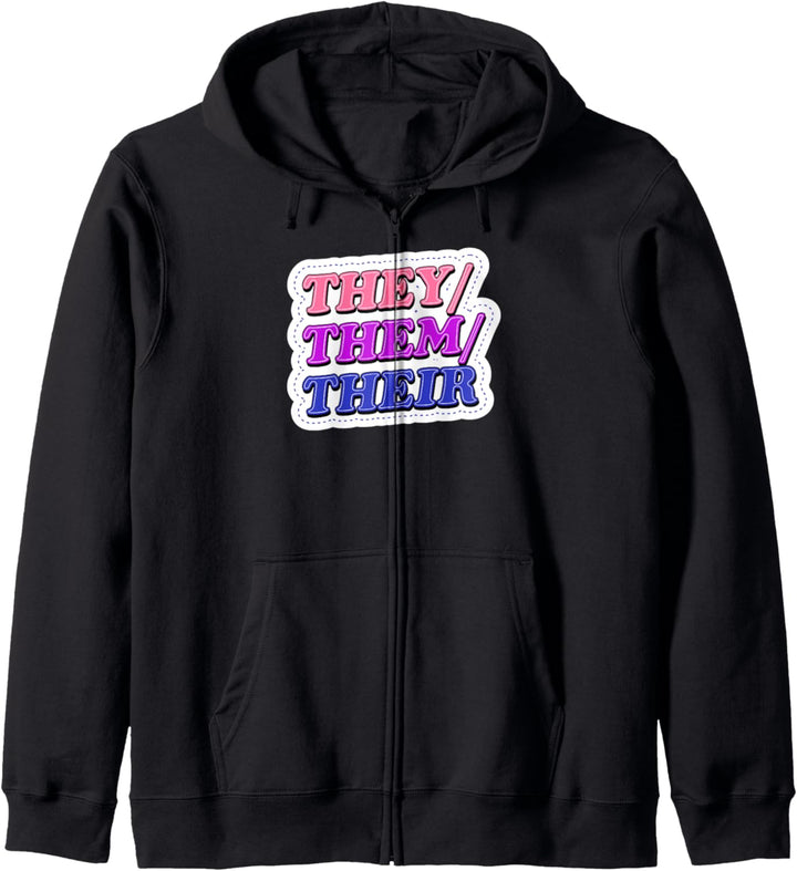 They Them Their Preferred Pronouns Trans Genderqueer Pride Kapuzenjacke
