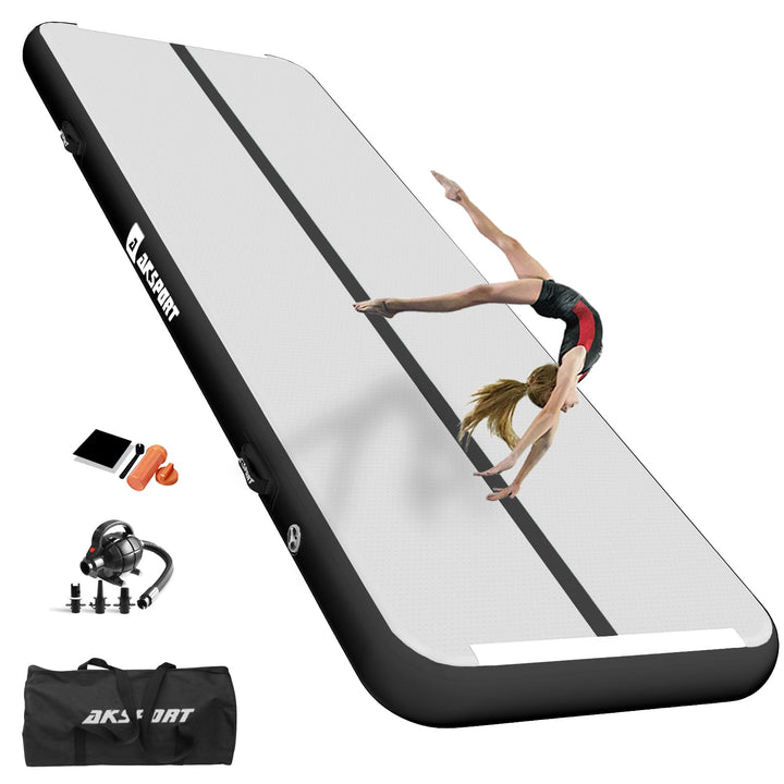 AKSPORT Air Matte Track Tumbling Matte,3/4/5/6m Aufblasbar Gymnastikmatte Turnmatte Tumbling Matten