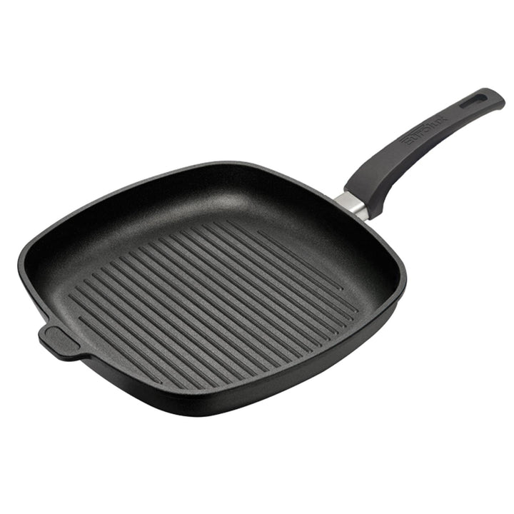 Eurolux Grillpfanne 28x28 cm - grosse Flache quadratische Guss-Pfanne mit Beschichtung - ohne Indukt