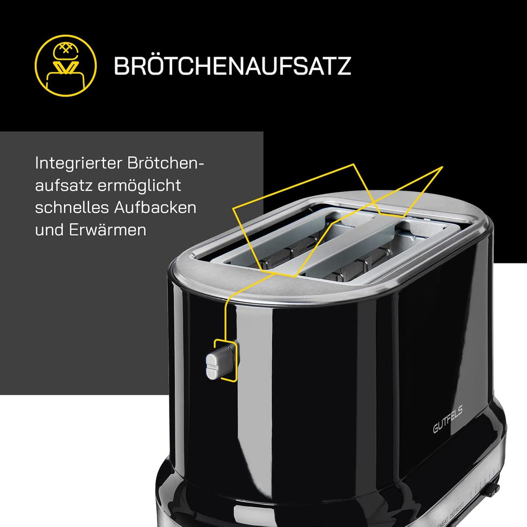 2-Scheiben-Toaster TOAST 2010 S | Integrierter Brötchenaufsatz | Toast-Zentrierung | Perfektes Toast