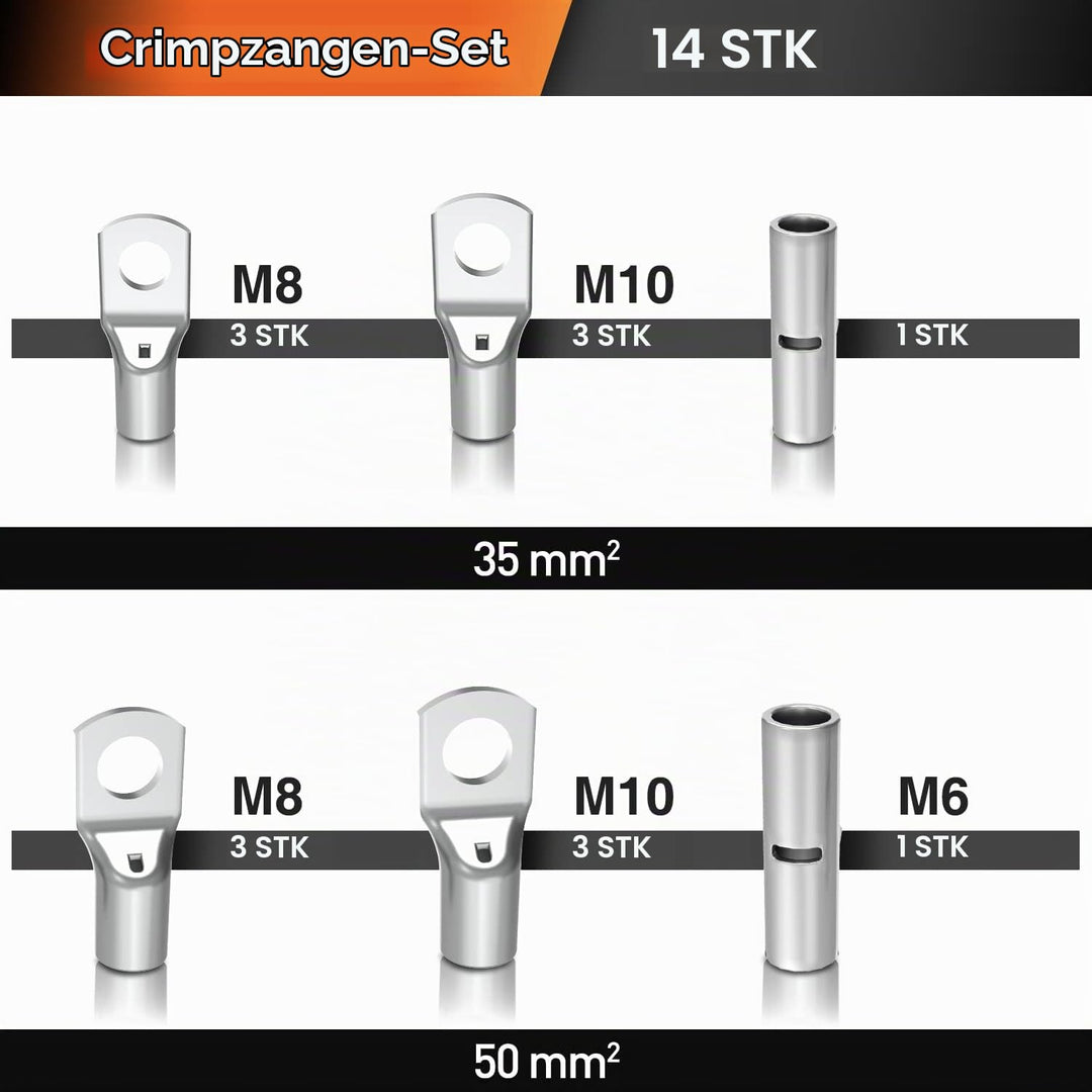 SOMELINE Rohrkabelschuh-Kits der T-Serie - Ringkabelschuhe - Kabelschuhe - Batteriekabelschuh - Quet
