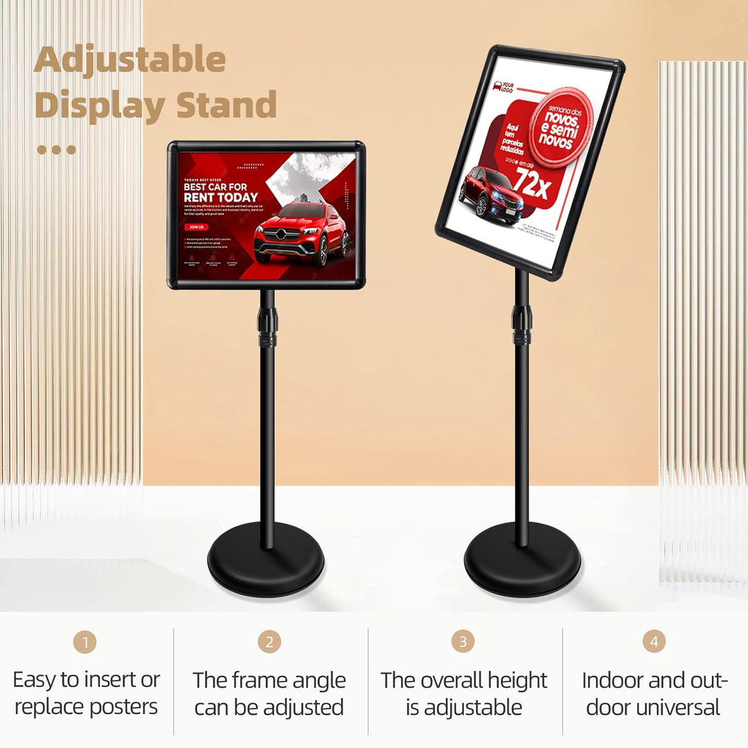 VAIIGO A3 Infoständer Höhenverstellbar Aluminium DIN A3 Plakatständer Informationsständer Präsentati