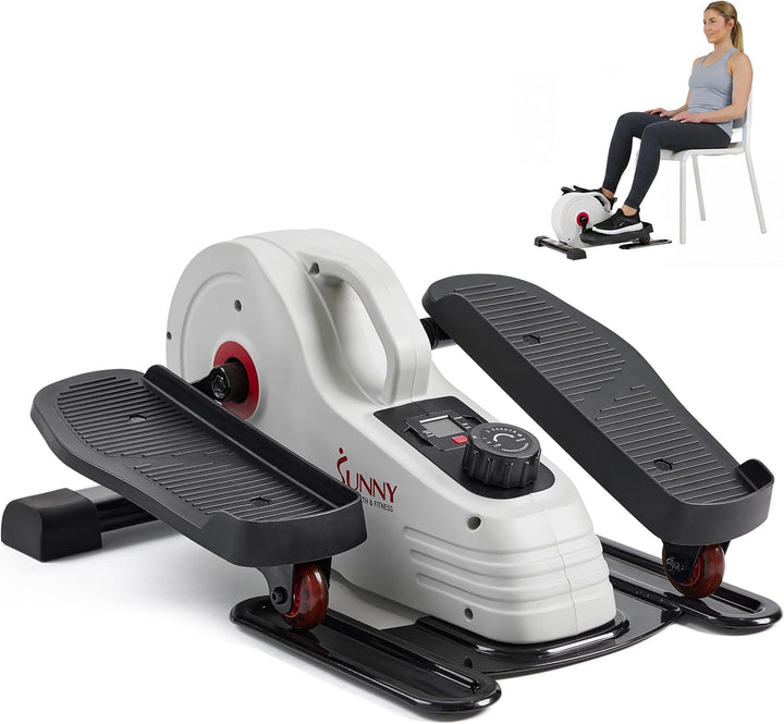 Sunny Health & Fitness Kompakter Untertisch-Ellipsentrainer, Tragbare Pedal-Trainingsmaschine für da