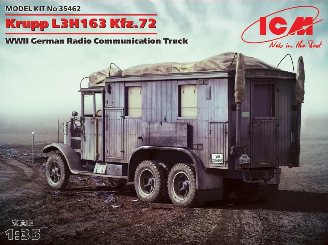 ICM ICM35462 35462 - 12785 Krup L3H163 Kraftfahrzeug 72 WWII German Radio Communication Truck, Grau
