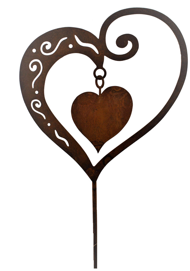 Rostikal Rost Gartenstecker Herz Deko 62 cm Gartendeko Vintage Deko Wohnzimmer Geschenk Hochzeit