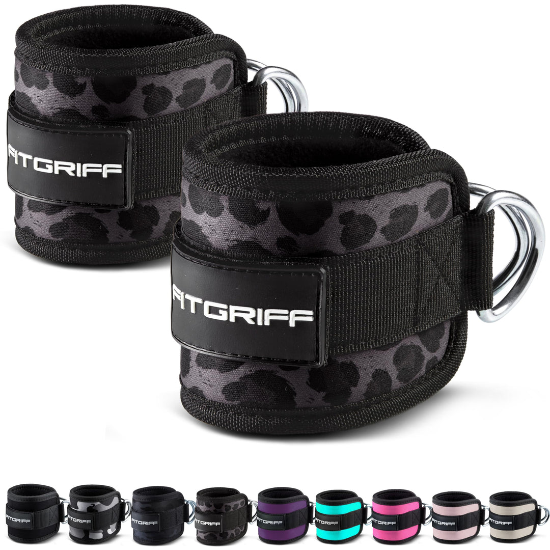 Fitgriff® Fussschlaufen V1 (gepolstert) - für Fitness Training am Kabelzug - (2 Stück) Ankle Straps