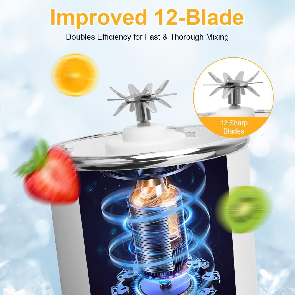 Kleiner Tragbarer Mixer, Entsafterbecher für Saft-Shakes und Smoothies, 700 ml, Mini-Mixer Wiederauf