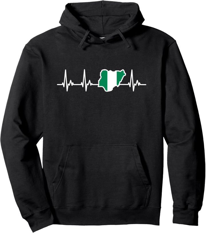 Nigerian Design Nigerianische Flagge Nigeria Herzlinie Pullover Hoodie
