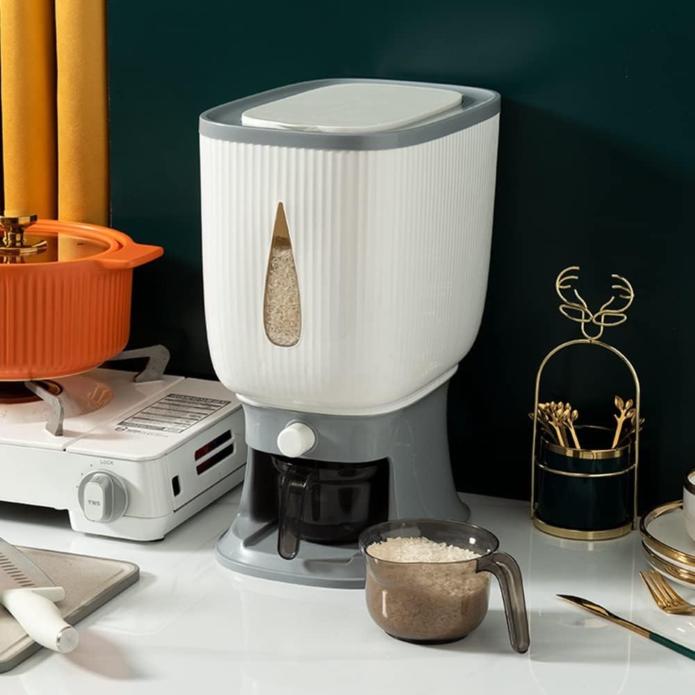 NIZEAMI 10 Kg Automatischer mit SpüLen Becher Smart Aufbewahrung Eimer Haushalt Box für Cornflakes M