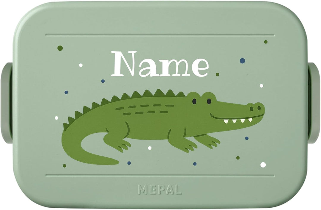 printplanet® Personalisierbare Brotdose „Layout Korkodil“ – Lunchbox/Bento Box von Mepal – mit eigen