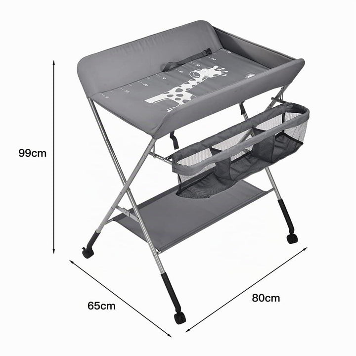 mobiler Wickeltisch mit Wickelaufsatz, Wickelkommode klappbar höhenverstellbar, Wickelkombi mit Sich