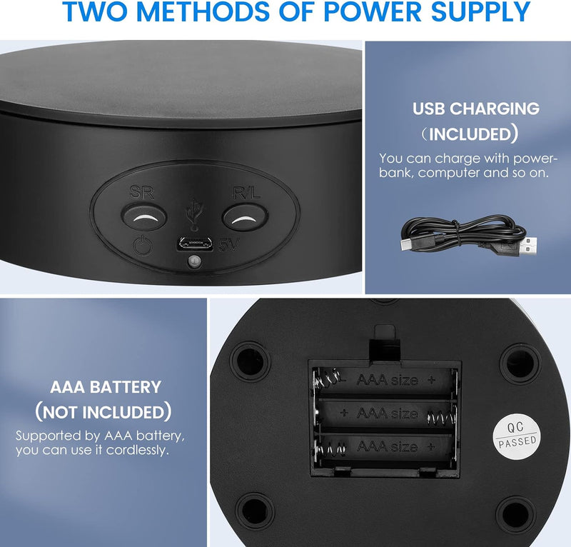 Drehteller Elektrisch, Aomdom 360 Grad Elektrischer Drehteller 13 cm 5 kg Drehscheibe Elektrisch mit