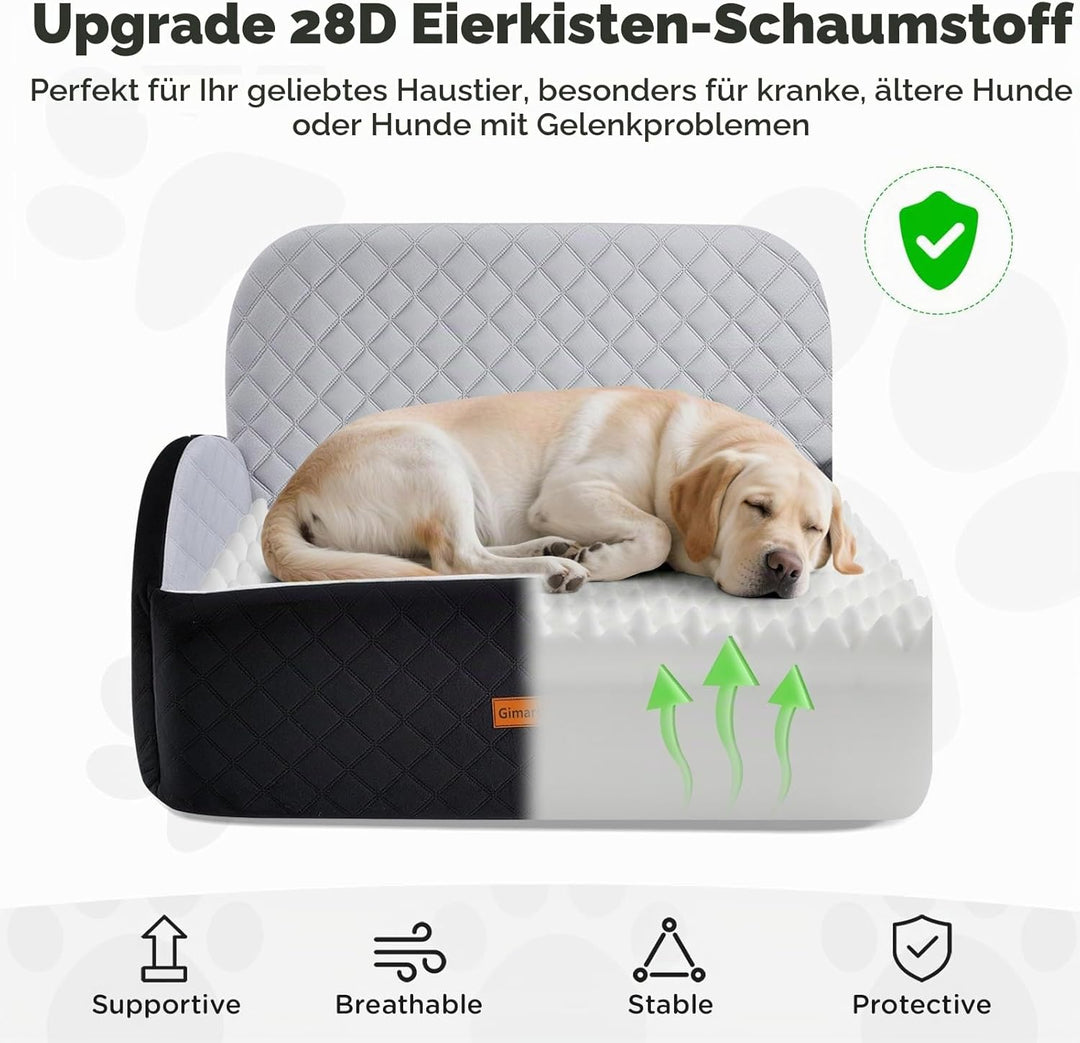 Gimars Wende-Hunde Autositz Mit Lang-/Kurzplüsch Sitzkissen Für Kleine/Mittlere Hunde Bis 27kg, Abne