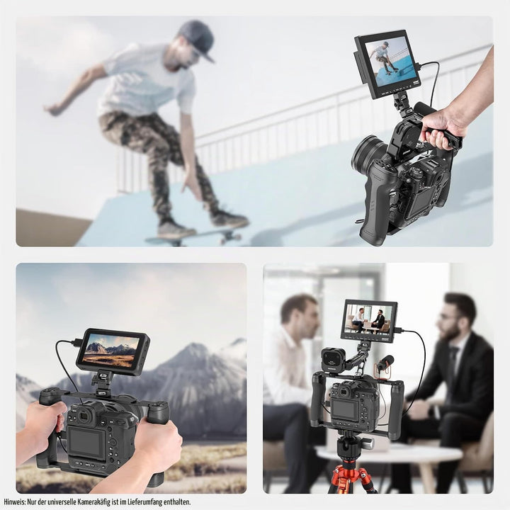 NEEWER Videokamera Käfig Rig mit Arca Basis, Doppelgriffen, 3/8" ARRI Aufnahme &amp; 1/4" Gewinde, Cold