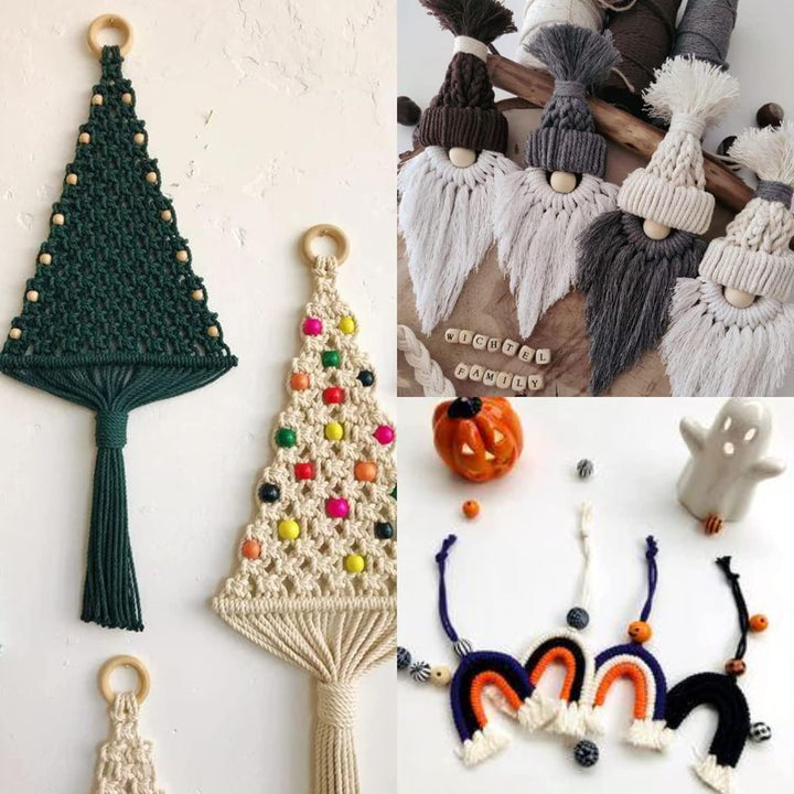 Makramee Garn 3mm x 30M, 18 Stück Baumwollgarn Baumwollkordel Baumwollseil Baumwollschnur Macrame Ga