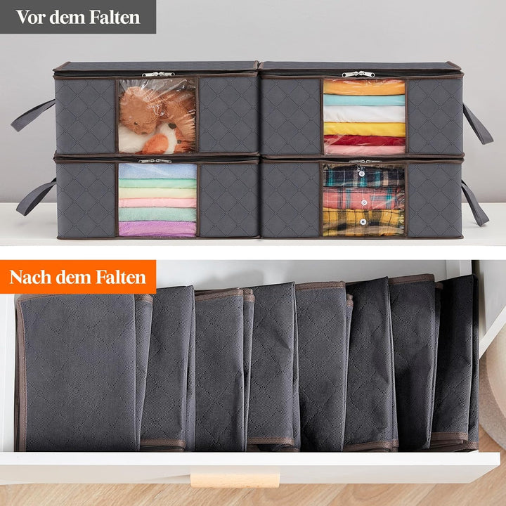 Lifewit 6 Stück 35L Aufbewahrungstasche, Unterbett Aufbewahrungsbox Kleideraufbewahrung, Faltbare Um