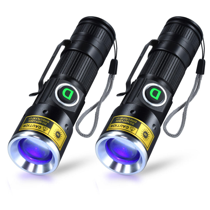 DARKDAWN UV Taschenlampe 365nm Licht Schwarzlicht USB Wiederaufladbar, Woodsche Lampe Ultraviolett L