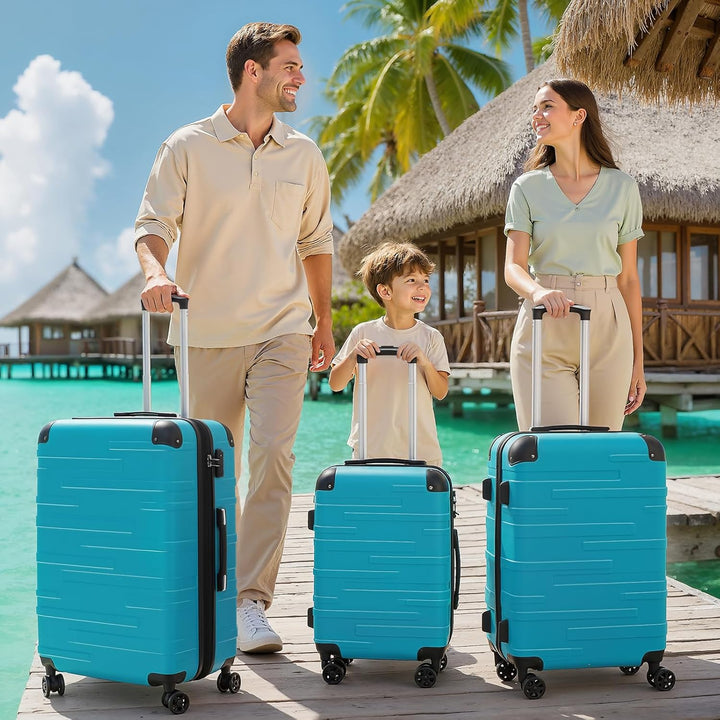 COOLIFE Hartschalen-Koffer Rollkoffer Reisekoffer Vergrösserbares Gepäck (Nur Grosser Koffer Erweite