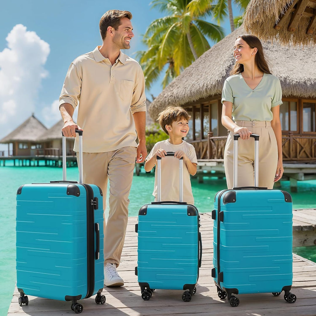 COOLIFE Hartschalen-Koffer Rollkoffer Reisekoffer Vergrösserbares Gepäck (Nur Grosser Koffer Erweite