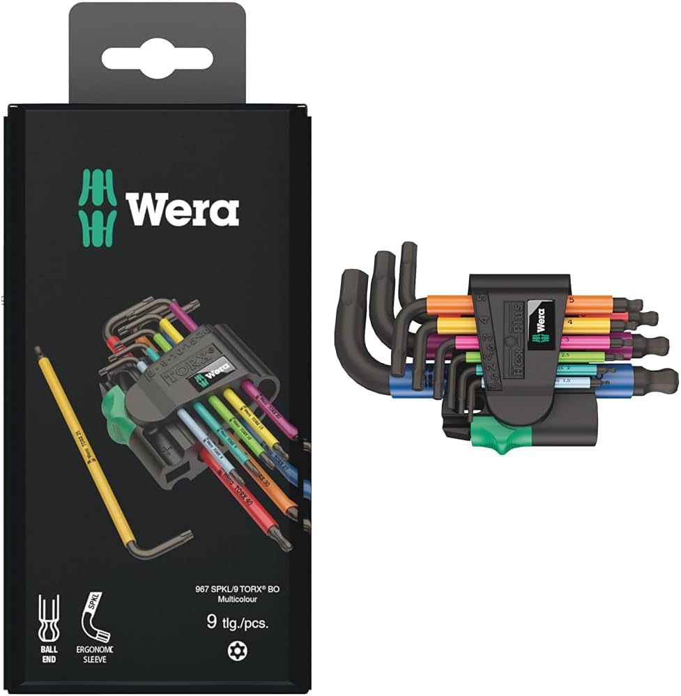 Wera Winkelschlüsselsatz 967 SPKL/9 TORX® BO Multicolour, BlackLaser, 9-teilig, 05073599001 & 051331