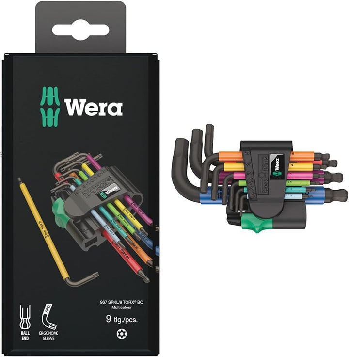 Wera Winkelschlüsselsatz 967 SPKL/9 TORX® BO Multicolour, BlackLaser, 9-teilig, 05073599001 & 051331