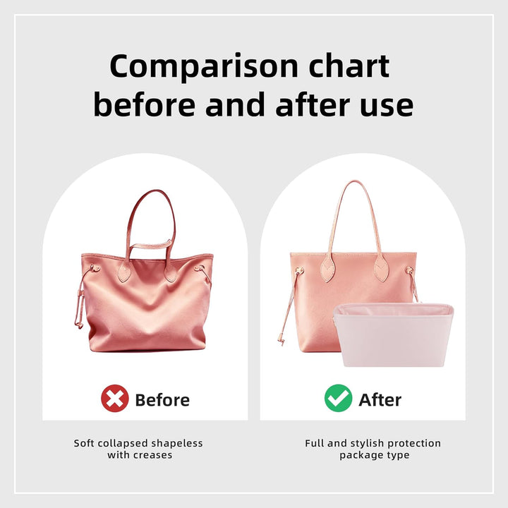 DGAZ Seide Handtasche Organizer für LV Neverfull PM/MM/GM, Taschenorganizer Tasche in Tasche Organiz