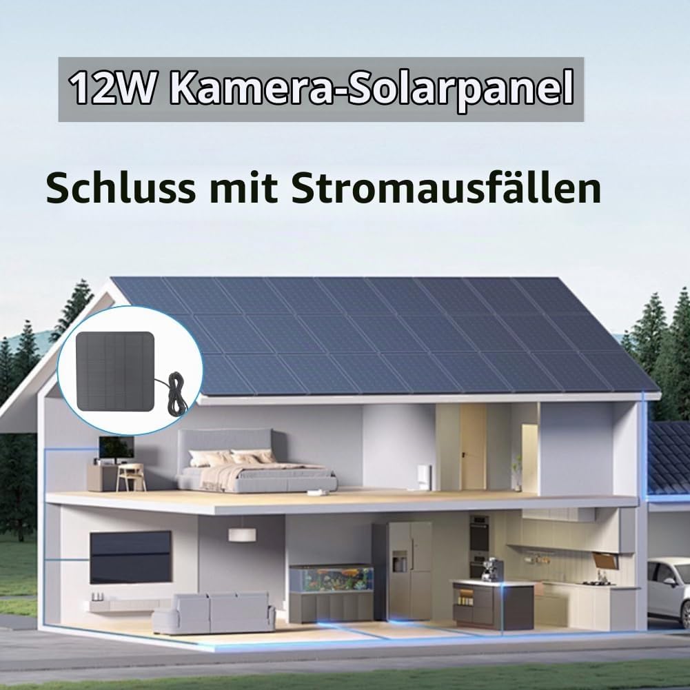 für Ring Solar Panel, 12 W Solar Panel Kamera Ladegerät für Ring für Kamera für Stick Up Cam Akku 2.