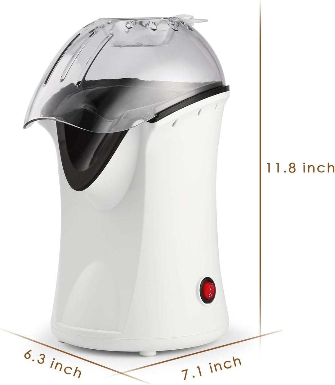 Popcornmaschine 1200W, Heissluft Popcorn Maker Kompakte Heissluft-Kochmaschine ohne Fett, mit Messbe