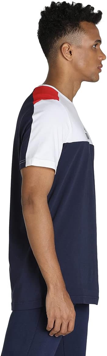 PUMA Herren ESS+ Block Tee Tshirt (1er Pack) S Blau, S Blau