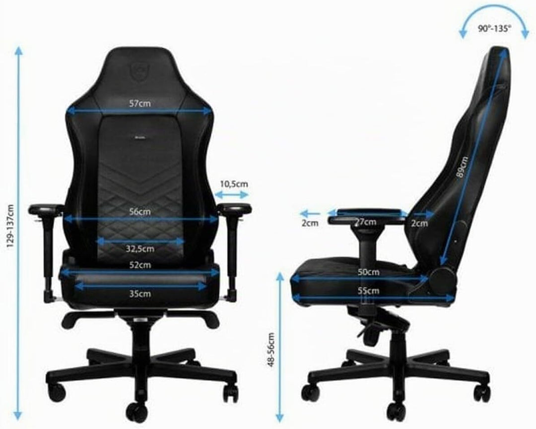 noblechairs Hero Gaming Stuhl 150 kg Belastbarkeit, PU-Kunstleder Bürostuhl Ergonomisch, Gamer Sesse