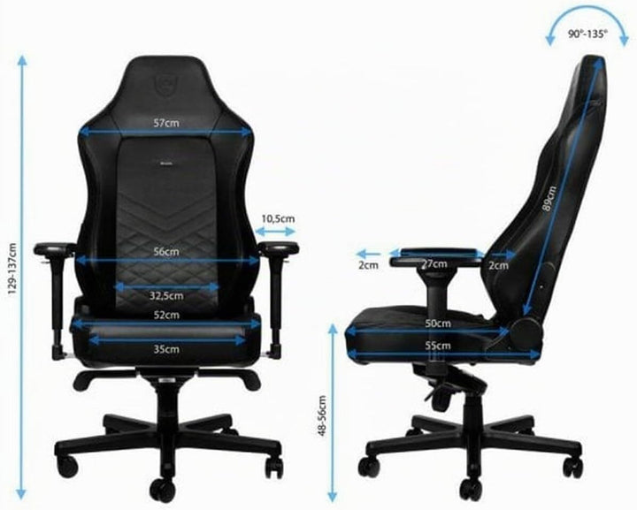 noblechairs Hero Gaming Stuhl 150 kg Belastbarkeit, PU-Kunstleder Bürostuhl Ergonomisch, Gamer Sesse