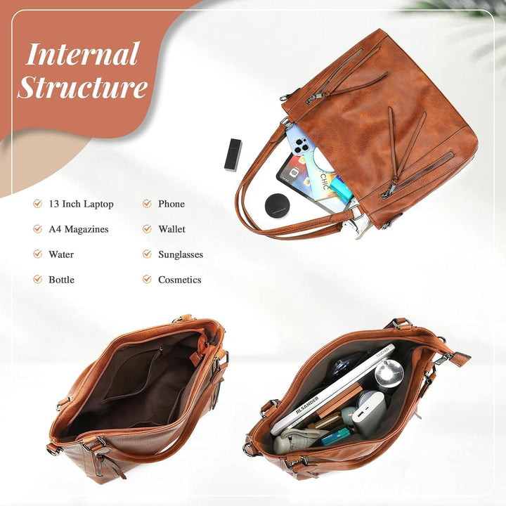 VINBAGGE Damen Handtasche Leder Henkeltasche Top Griff Tasche Vintage Weiches Umhängetasche Schulter