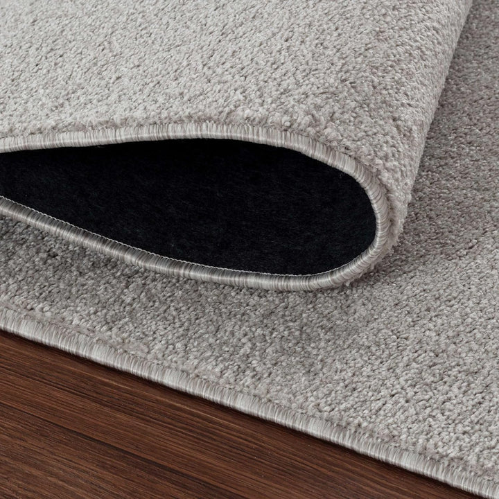 Carpetsale24 Dichter Kurzflor Teppich Wohnzimmer Creme 80 x 250 cm Modern Einfarbig Design - Flausch
