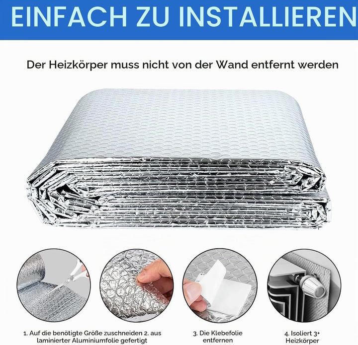Heizkörper Reflexionsfolie Heizung,Isoliermatte Heizung 5m x 0.6m x 3mm,Doppelte Alu-Luftpolsterfoli