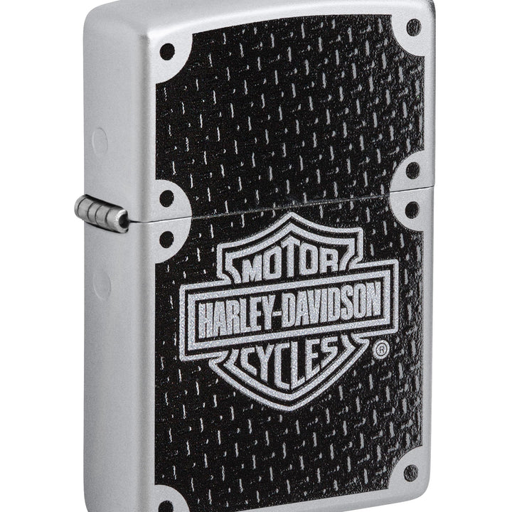 Zippo 24025 Feuerzeug 60001201 H-D Carbon Fibre Benzinfeuerzeug,Messing,SatinChrome,1x3,5x5,5cm