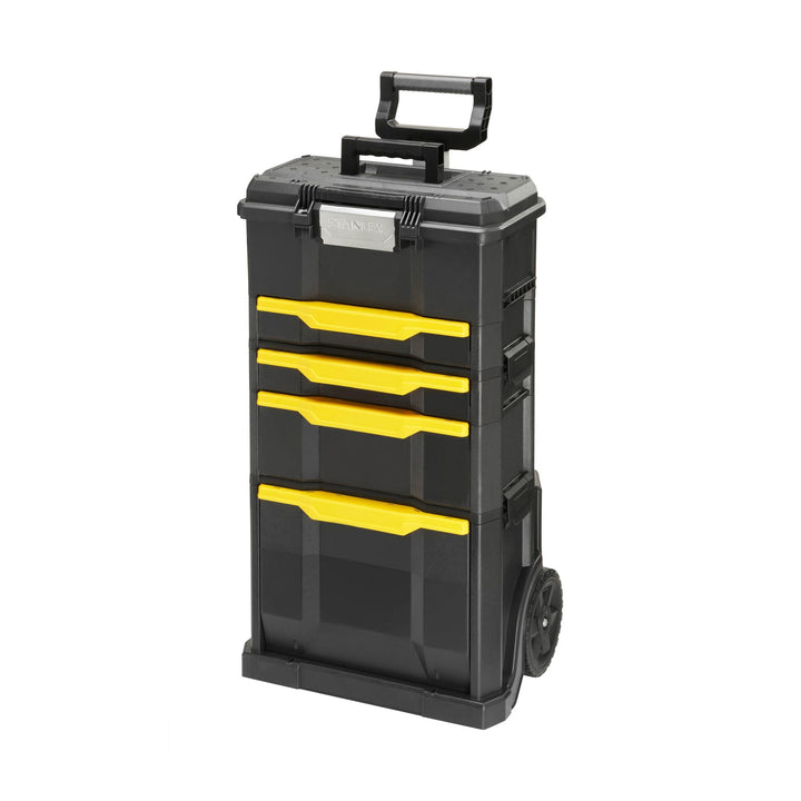 Stanley Rollende Werkstatt aus Metall-Kunststoff 1-79-206 – Werkzeugwagen leer mit 3 modularen Einhe