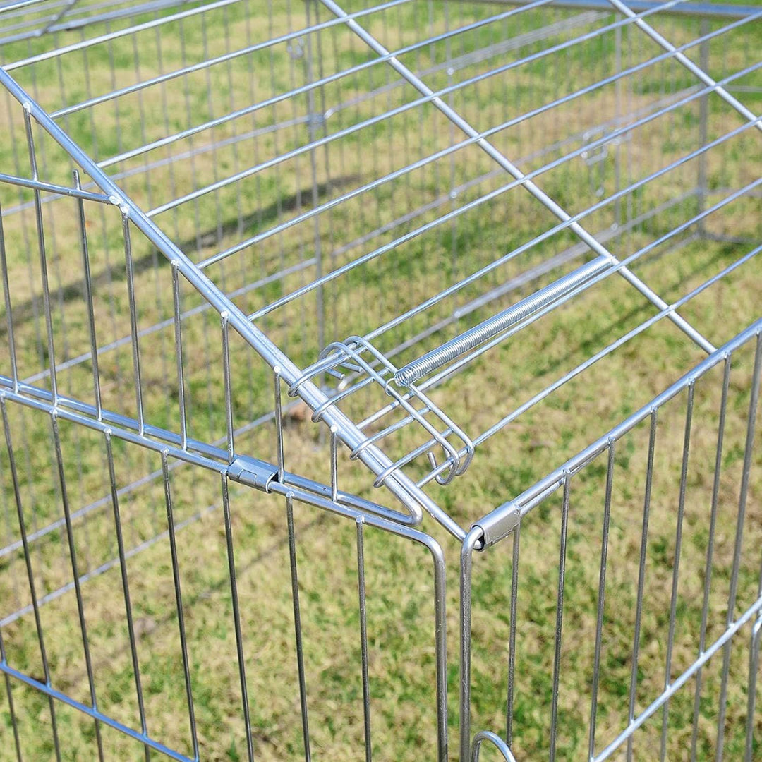 EUGAD Freilaufgehege Kaninchen, Freigehege Hasen, Kleintiergehege Kleintierkäfig mit Dach & Sonnensc