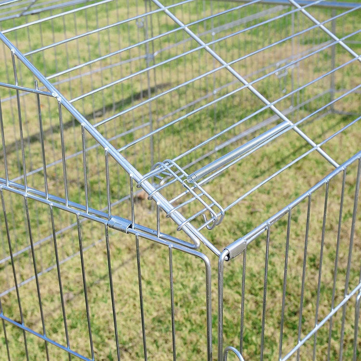 EUGAD Freilaufgehege Kaninchen, Freigehege Hasen, Kleintiergehege Kleintierkäfig mit Dach & Sonnensc