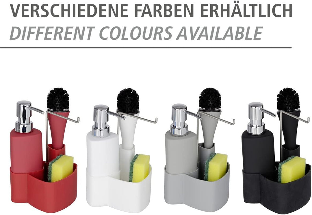 WENKO Spül-Set Mod. Empire, 4 in 1 - Spülmittelspender, Spülbürste, Spültuchhalter & Organizer, hoch