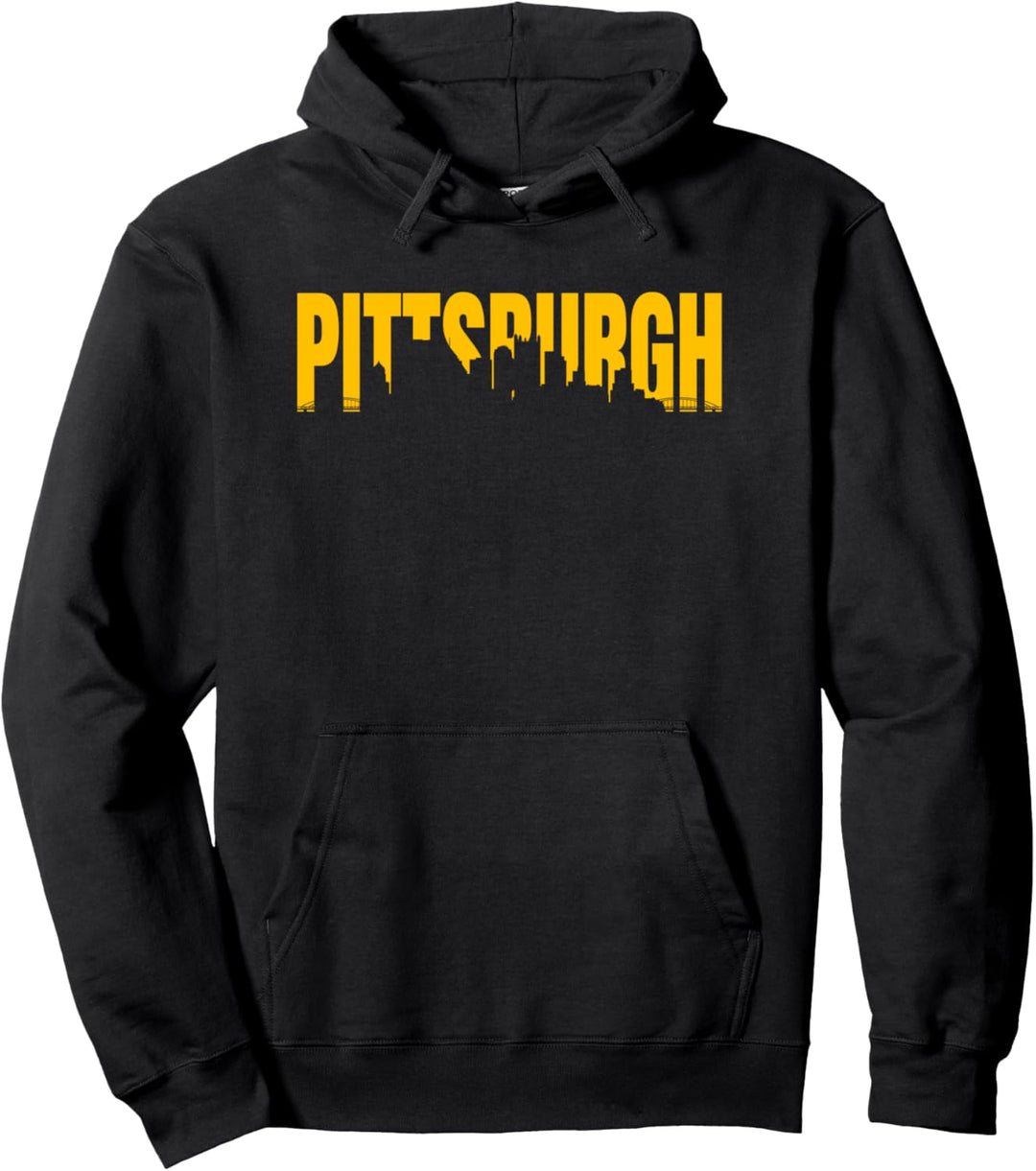 Pittsburgh Pennsylvania Skyline Art Downtown Steel City Pullover Hoodie
