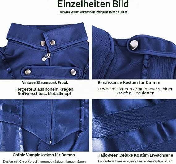 Damen Steampunk Vintage Frack Jacke Unregelmässiger Saum Gothic Kleidung Viktorianischer Gehrock Lan