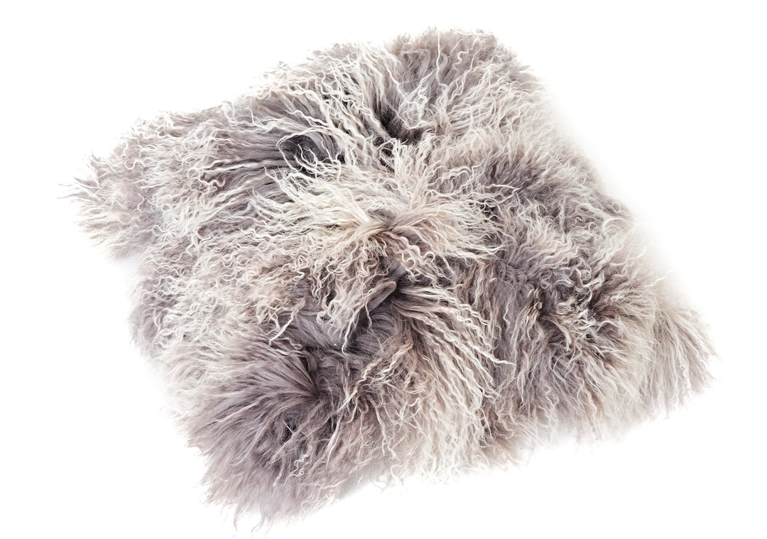 Reissner Lammfelle Tibet Lammfell Kissenbezug langflorig 30x30cm JAY108 Farbe grau/lila (Tops) Jay10