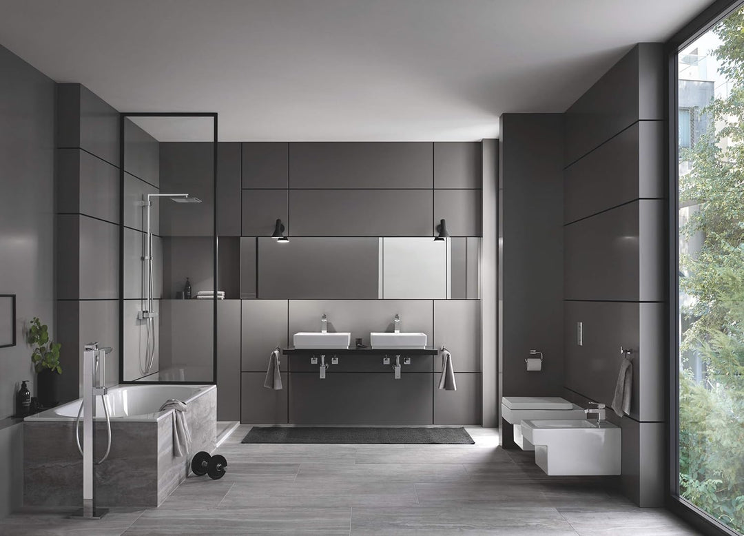 GROHE Eurocube - Einhand- Waschtischarmatur (wassersparend, 1/2 Zoll, Einlochmonatge), chrom, 234060