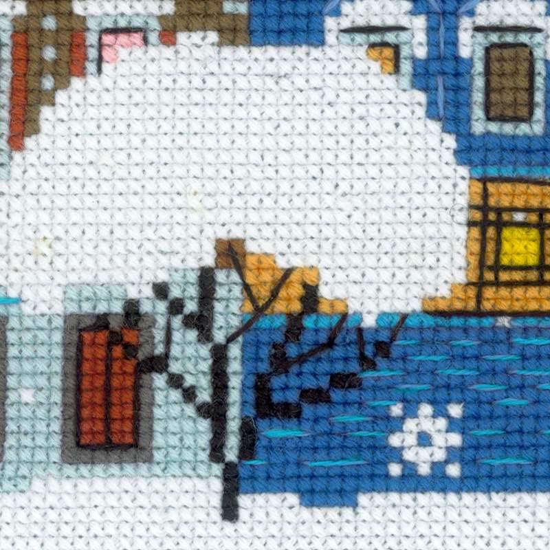 RIOLIS Weihnachtsstadt Kreuzstich-Set, Baumwolle, Mehrfarbig, 60 x 21 x 0.1 cm