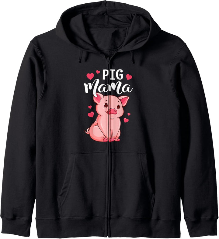 Pig Mama Nettes Piggy Geschenk für Frauen Mädchen Kapuzenjacke